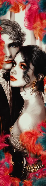 Free dark romance bookmark featuring a very pale vampire couple